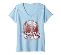 Mujer A Christmas Story Triple Dog Dare Ya Camiseta Cuello V