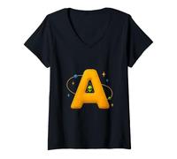 Mujer A es para Alien UAP Space Exploration Retro Letter Camiseta Cuello V