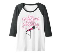 Mujer A esta abuela le encanta cantar, Día de la Madre Cantante Camiseta Manga Raglan