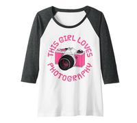 Mujer A esta chica le encanta la fotografía, fotógrafa, cámara Camiseta Manga Raglan