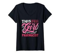 Mujer A Esta Chica le Encanta ser un técnico farmacéutico de Farmacia Camiseta Cuello V