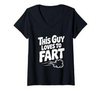 Mujer A Este Chico le Encanta tirarse Pedos Humor Divertido Camiseta Cuello V