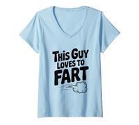 Mujer A Este Chico le Encanta tirarse Pedos Humor Divertido Camiseta Cuello V