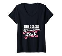 Mujer A este color lo llamo Flamingo Pink Sunburn Camiseta Cuello V