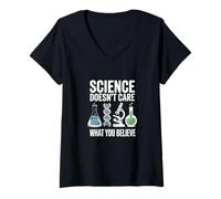 Mujer A la ciencia no le importa lo que creas Apreciación del maestro Camiseta Cuello V