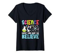 Mujer A la ciencia no le importa lo que crees Camiseta Cuello V