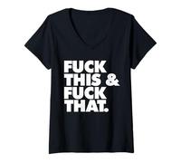 Mujer A la Mierda Esto y folla eso Camiseta Cuello V