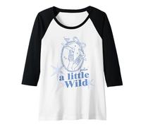 Mujer A Little Wild Feeling Girl, Estilo Retro, Vintage y Veraniego Camiseta Manga Raglan