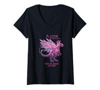 Mujer A Look into The Future Cyber Scifi Dinosaurio Design Camiseta Cuello V