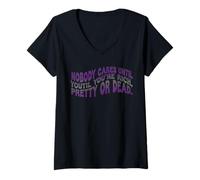 Mujer A Nadie le Importa hasta Que Seas Rico, Bonita o Muerta Camiseta Cuello V