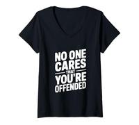 Mujer A Nadie le Importa Que te ofendan el Humor sarcástico Camiseta Cuello V