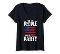 Mujer A Nosotros, la Gente, Nos Gusta IR de Fiesta el 4 de Julio Camiseta Cuello V
