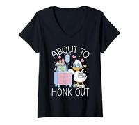 Mujer A Punto de Honk out Camiseta Cuello V