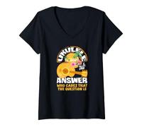 Mujer A quién le Importa cuál es la Pregunta del Ukelele es la Respuesta Camiseta Cuello V