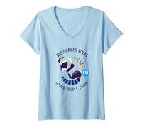 Mujer A quién le Importa lo Que piensen los demás (gráfico de Mapache) Camiseta Cuello V