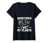 Mujer A Veces Mojo mis Plantas Camiseta Cuello V