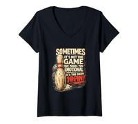 Mujer A Veces no Juego te Hace Emocional Divertido Bolos Camiseta Cuello V