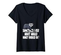 Mujer A Veces pregunto qué haría Honey Badger? Camiseta Cuello V