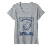 Mujer A Veces Simplemente Estoy desapareciendo Funny Ghost Vintage Camiseta Cuello V