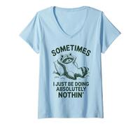 Mujer A Veces Simplemente no Hago Nada Gracioso, Mapache Camiseta Cuello V
