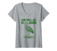 Mujer A Veces Solo Estoy juzgando Shoebill Funny Meme Vintage Camiseta Cuello V