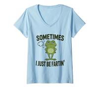 Mujer A Veces Sólo Estoy Pedo Camiseta Rana Humor Divertido Camiseta Cuello V