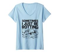 Mujer A Veces Solo Estoy pudriendo, zarigüeya, Divertido Meme de la generación Z, Vintage Camiseta Cuello V