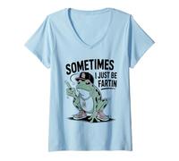 Mujer A Veces Solo Soy Fartin Hip Hop Gas Chain Camiseta Cuello V