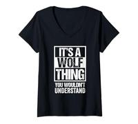Mujer A Wolf Thing You Wouldn't Understand Surname Family Name Camiseta Cuello V