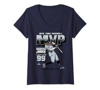 Mujer Aaron Judge | MVP de la Liga Americana de Nueva York y Baseball 2025 | MLBAJMVPM Camiseta Cuello V