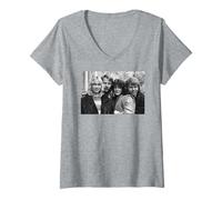 Mujer Abba Retrato de Grupo Pop Sueco Super Trouper 1980 Camiseta Cuello V