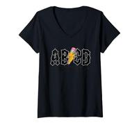 Mujer ABCD Regreso a la Escuela ABCD Camiseta Cuello V