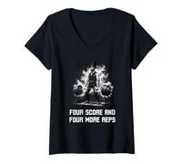 Mujer Abe Lincoln Deadlift Gym Workout More Reps Camiseta Cuello V
