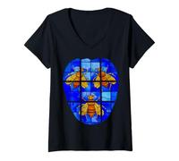 Mujer Abejas vidriera Santa Maria en Aracoeli Bee Lover Camiseta Cuello V