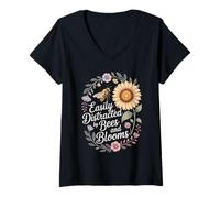 Mujer Abejas y Flores Miel Abejas y Flores Boho Camiseta Cuello V