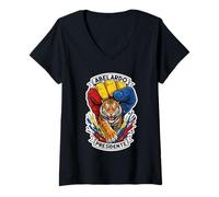 Mujer Abelardo Presidente 2026 Bandera Colombiana El Tigre Firme Camiseta Cuello V
