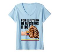 Mujer Abelardo Presidente 2026 Tigre Colombiano por Nuestros Hijos Camiseta Cuello V