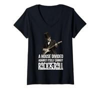 Mujer Abraham Lincoln A House Divided Abe Retro Vintage Divertido Camiseta Cuello V