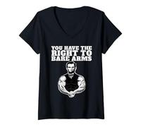 Mujer Abraham Lincoln Bare Arms Tienes Derecho a Las Armas Desnudas Camiseta Cuello V