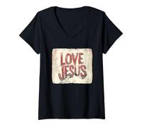 Mujer Abraza la compasión y el amor como el disfraz de Jesús Camiseta Cuello V