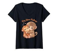 Mujer Abraza Tus Sentimientos, Lindo Mono bebé Camiseta Cuello V