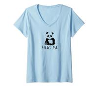 Mujer ¡Abrázame! Simpático Oso Panda Camiseta Cuello V