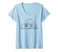 Mujer Abre tu Mente Encuentra la Verdad Pensador crítico Camiseta Cuello V