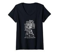 Mujer Ábrete paso por el silencio, samurái Camiseta Cuello V