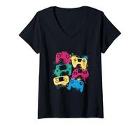 Mujer Abstract Control Devices Digital Entertainment Art Camiseta Cuello V