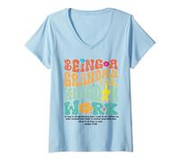 Mujer Abuela Cristiana Reino Trabajo Abuela Retro Día de la Madre Camiseta Cuello V