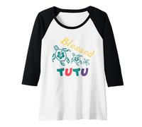 Mujer Abuela tutú Hawaiana bendita con Tortugas Marinas de Honu Camiseta Manga Raglan