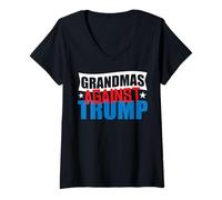 Mujer Abuelas contra Trump Elección 2020 Donald Demócrata Regalo Camiseta Cuello V