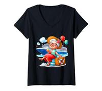 Mujer Abuelas geniales en un Crucero de Verano Camiseta Cuello V
