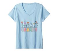 Mujer Abuelita Wildflower Botanical Garden Lover Camiseta Cuello V